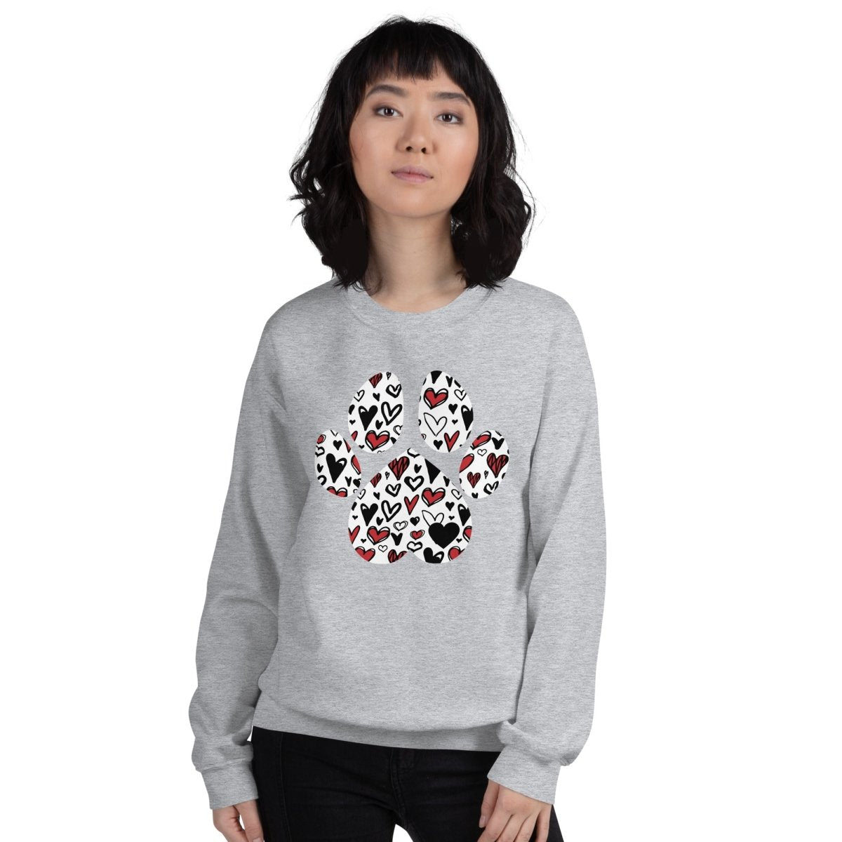 White Hearts Dog Paw Sweatshirt