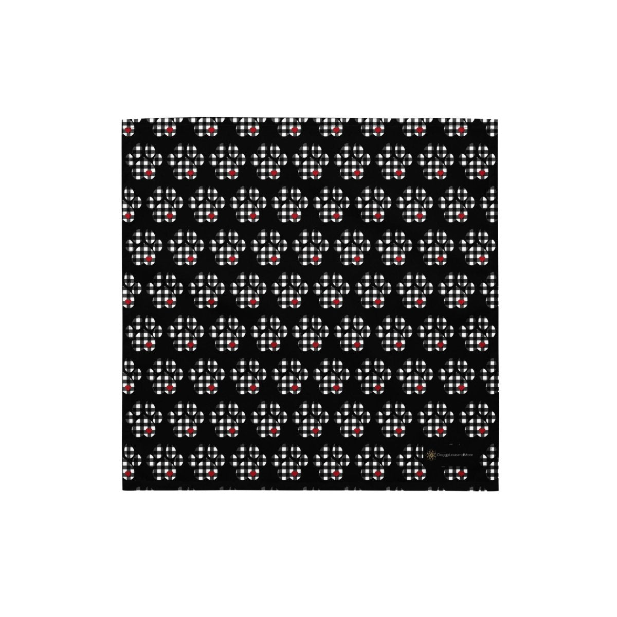 Black Buffalo Plaid Dog Paw Bandana