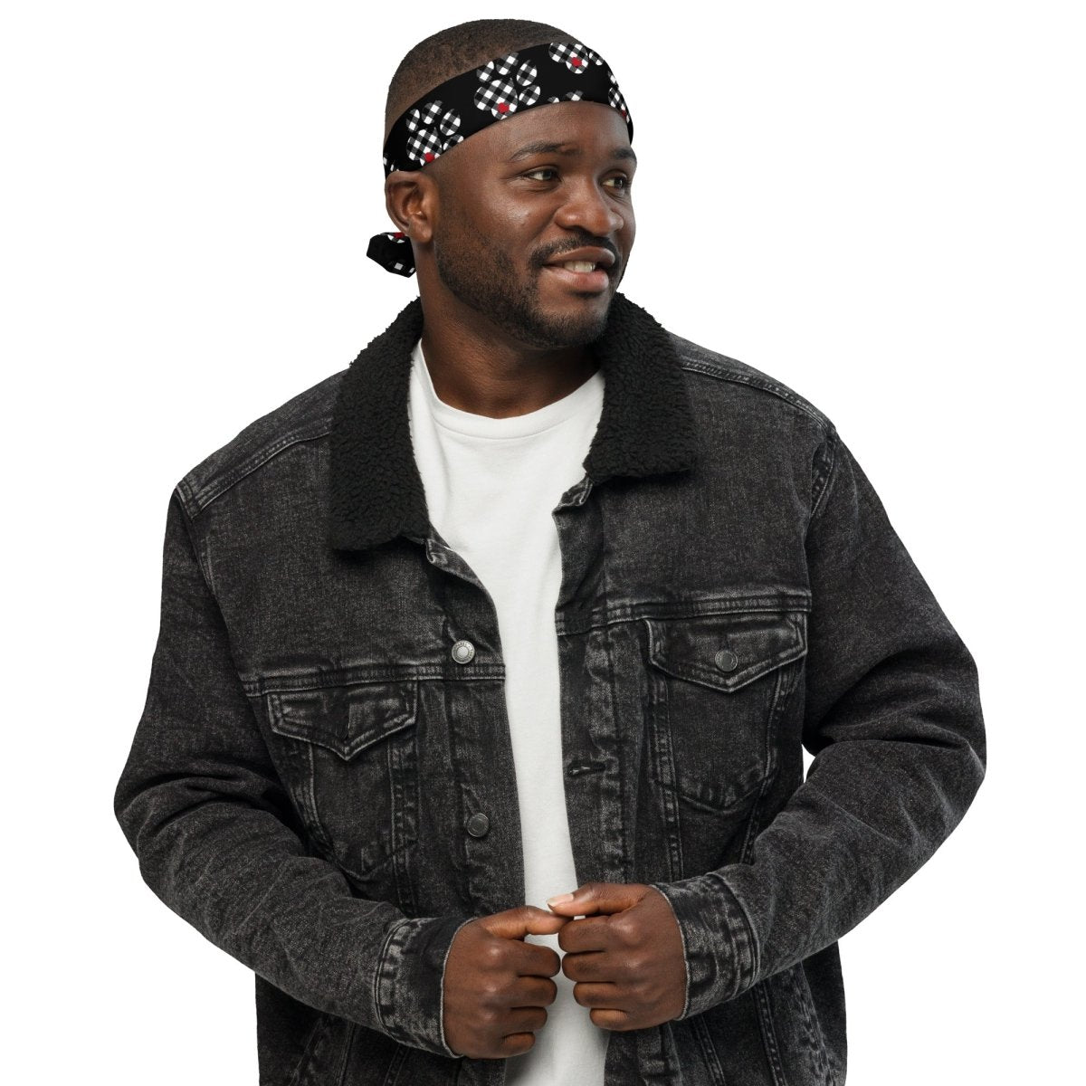 Black Buffalo Plaid Dog Paw Bandana