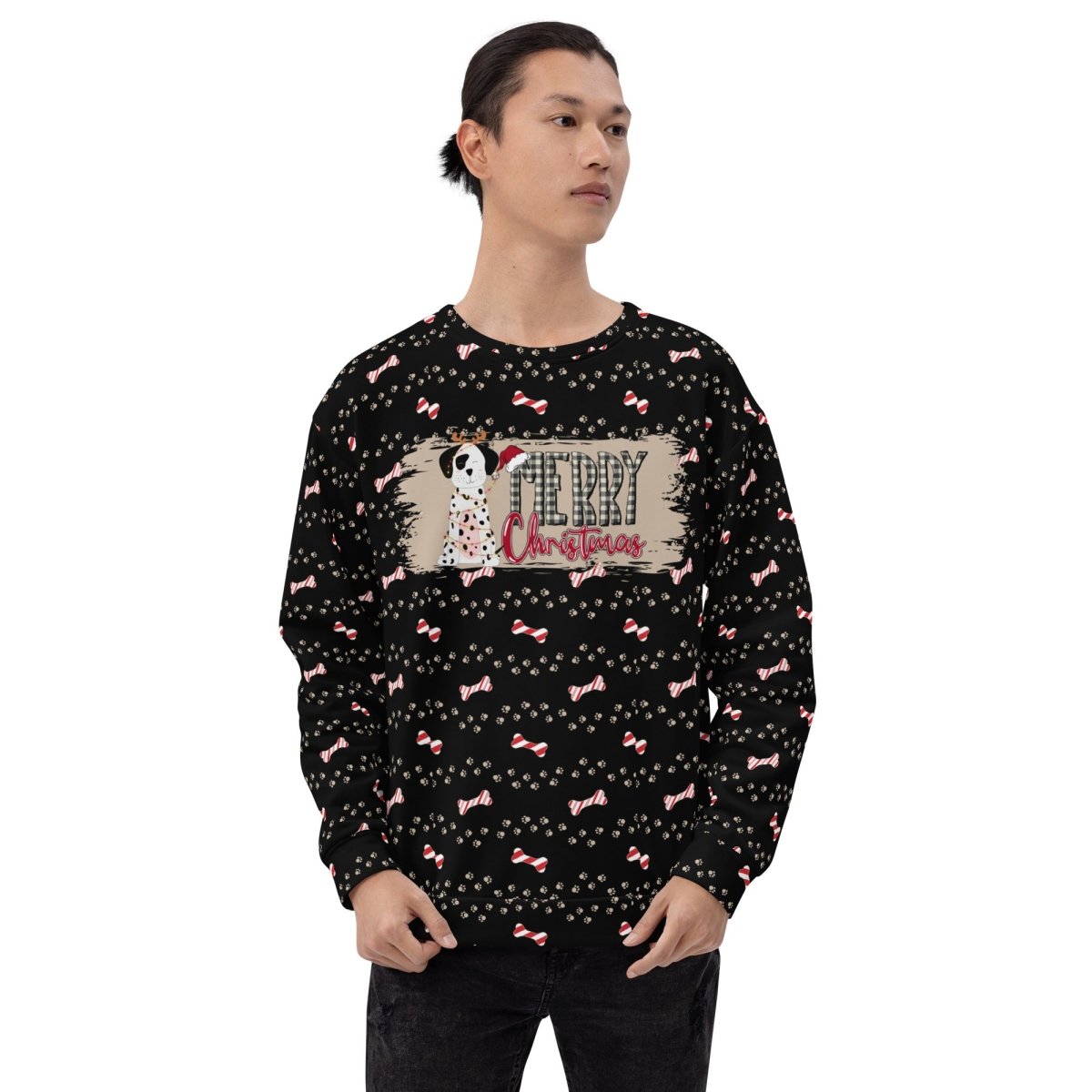 Black Merry Christmas Paw Sweatshirt