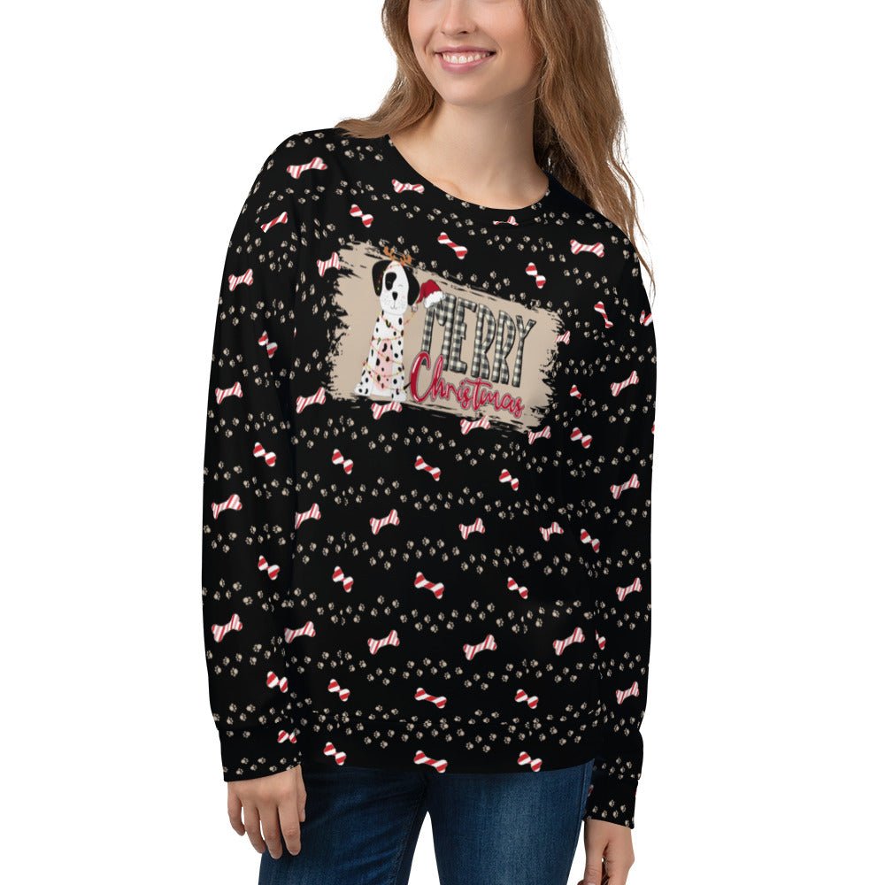 Black Merry Christmas Paw Sweatshirt
