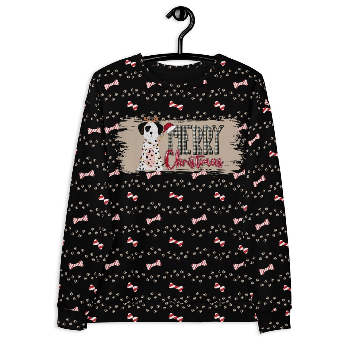 Black Merry Christmas Paw Sweatshirt