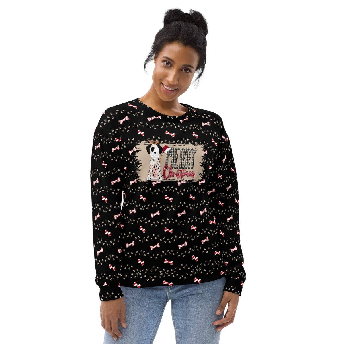 Black Merry Christmas Paw Sweatshirt