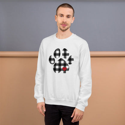 Black Plaid Dog Paw Sweatshirt