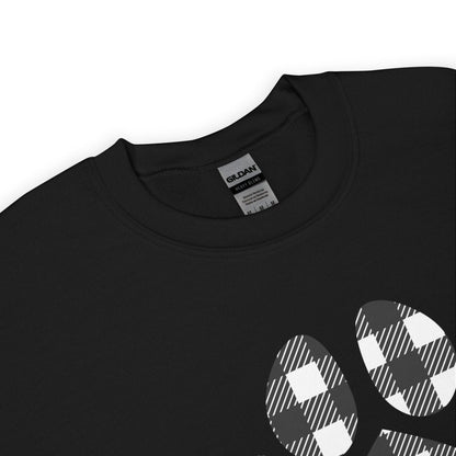 Black Plaid Dog Paw Sweatshirt