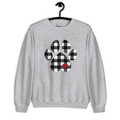 Black Plaid Dog Paw Sweatshirt