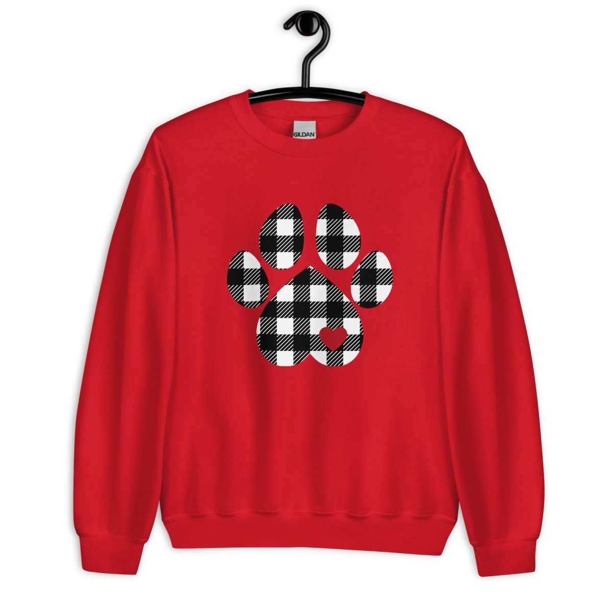 Black Plaid Dog Paw Sweatshirt