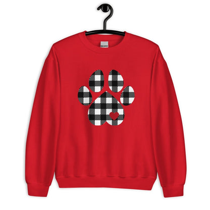 Black Plaid Dog Paw Sweatshirt