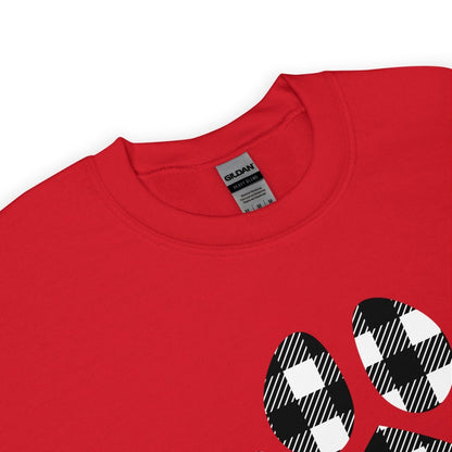 Black Plaid Dog Paw Sweatshirt