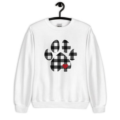 Black Plaid Dog Paw Sweatshirt