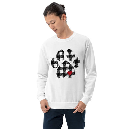 Black Plaid Dog Paw Sweatshirt