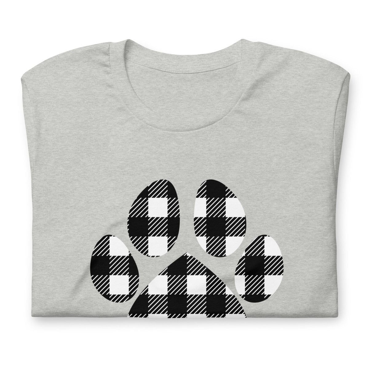 Black Plaid Dog Paw T-Shirt