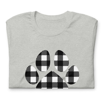 Black Plaid Dog Paw T-Shirt