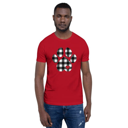 Black Plaid Dog Paw T-Shirt