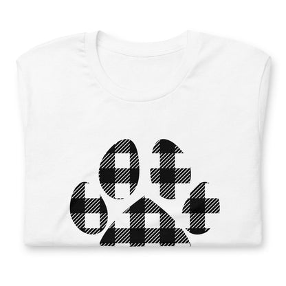Black Plaid Dog Paw T-Shirt