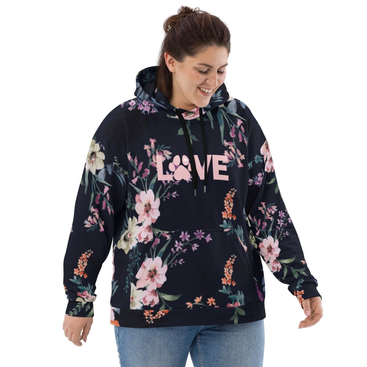Blue Floral Dog Mom Hoodie