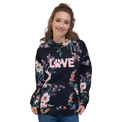 Blue Floral Dog Mom Hoodie