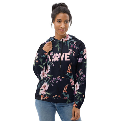 Blue Floral Dog Mom Hoodie