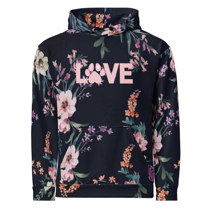 Blue Floral Dog Mom Hoodie