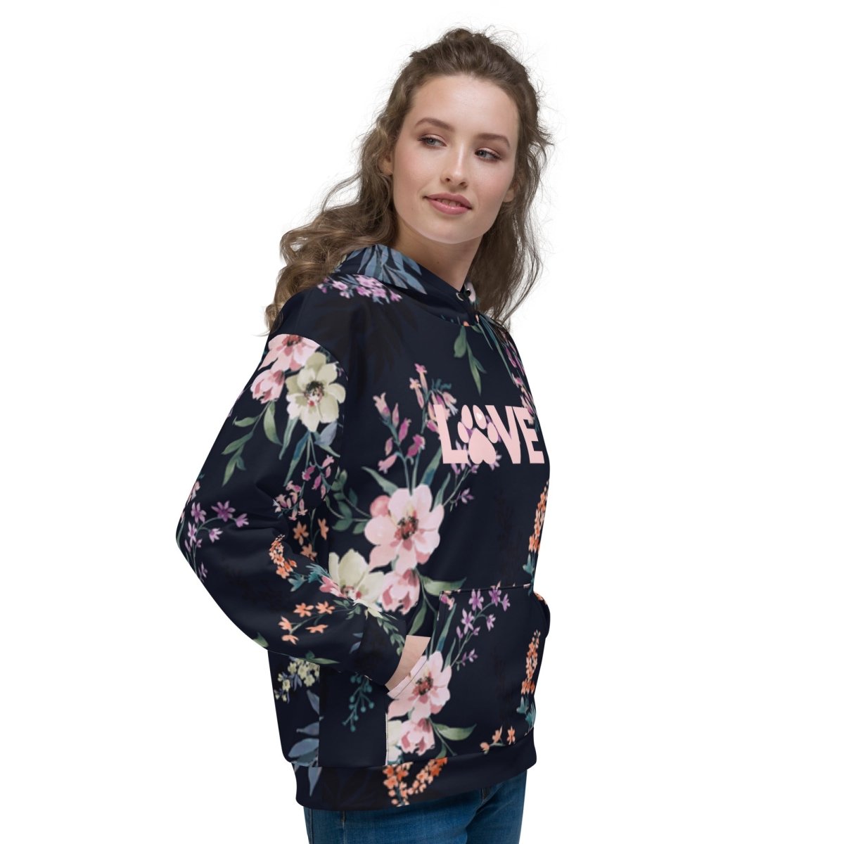 Blue Floral Dog Mom Hoodie