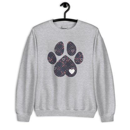 Blue Hearts Dog Paw Sweatshirt