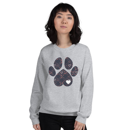 Blue Hearts Dog Paw Sweatshirt