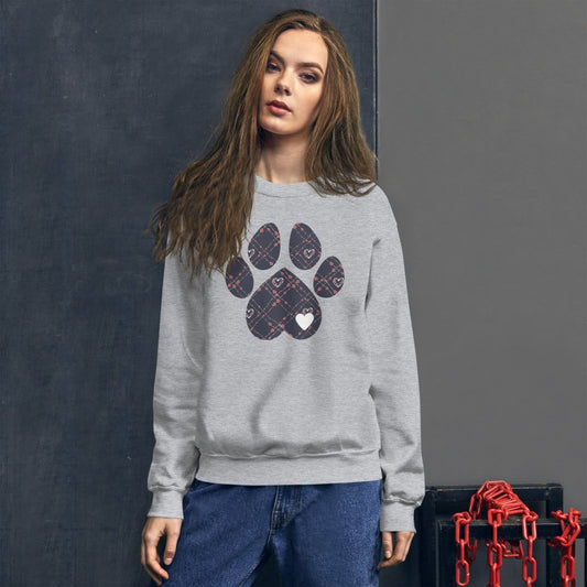 Blue Hearts Dog Paw Sweatshirt