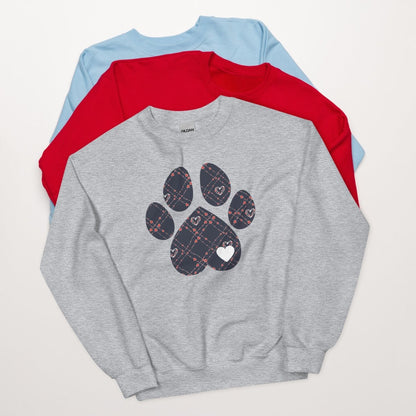 Blue Hearts Dog Paw Sweatshirt