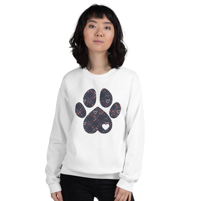Blue Hearts Dog Paw Sweatshirt