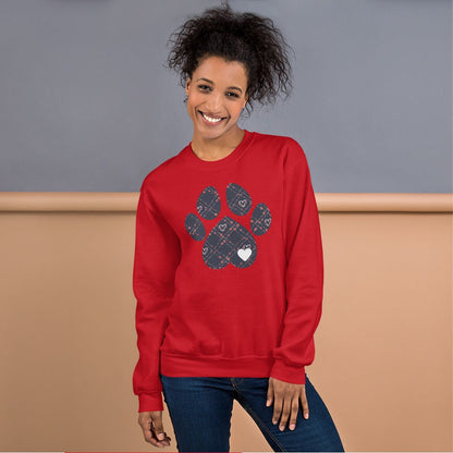 Blue Hearts Dog Paw Sweatshirt