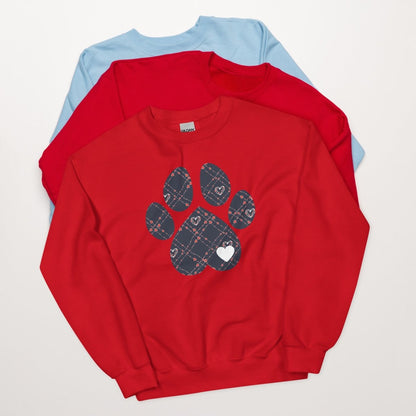 Blue Hearts Dog Paw Sweatshirt