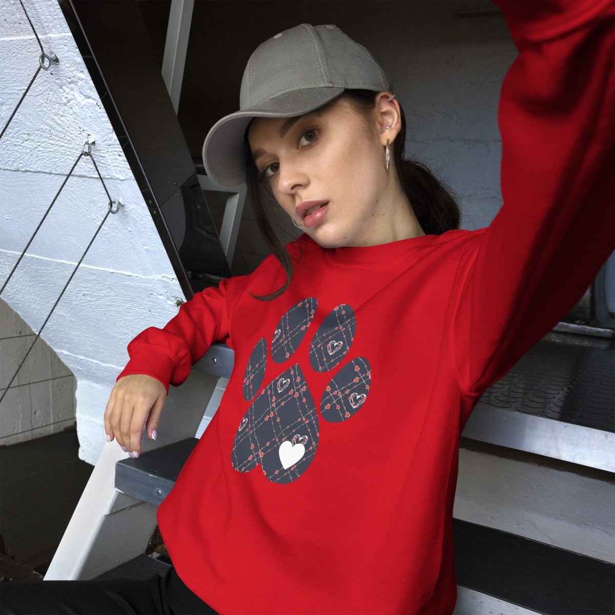 Blue Hearts Dog Paw Sweatshirt