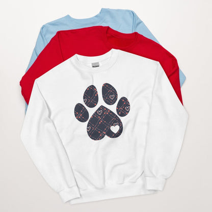 Blue Hearts Dog Paw Sweatshirt