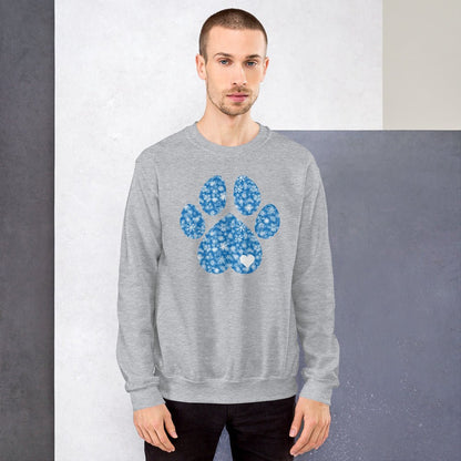 Blue Snowflake Dog Paw Sweatshirt