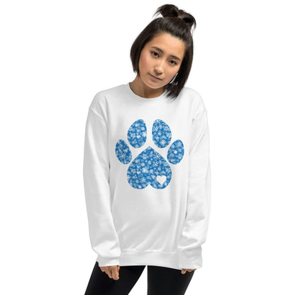 Blue Snowflake Dog Paw Sweatshirt