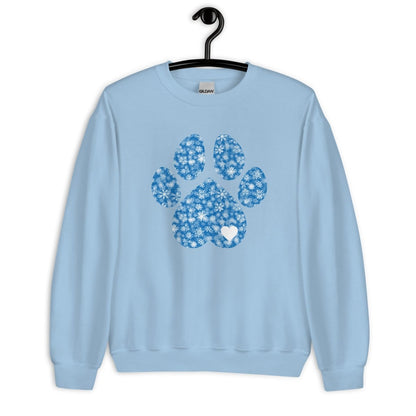 Blue Snowflake Dog Paw Sweatshirt