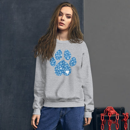 Blue Snowflake Dog Paw Sweatshirt