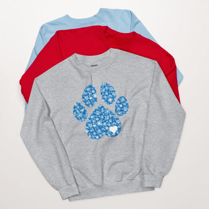 Blue Snowflake Dog Paw Sweatshirt