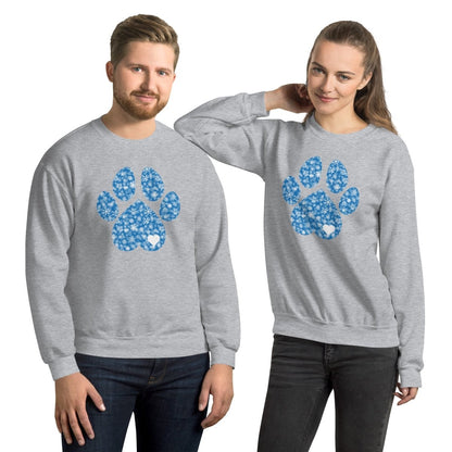 Blue Snowflake Dog Paw Sweatshirt