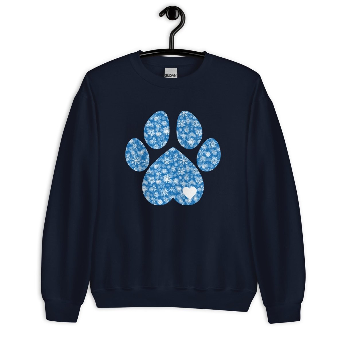 Blue Snowflake Dog Paw Sweatshirt