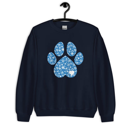 Blue Snowflake Dog Paw Sweatshirt