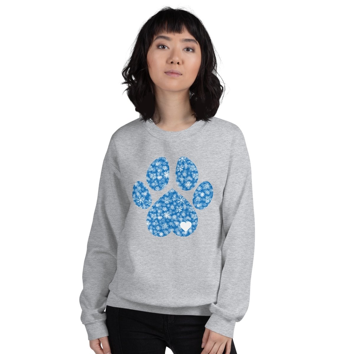 Blue Snowflake Dog Paw Sweatshirt