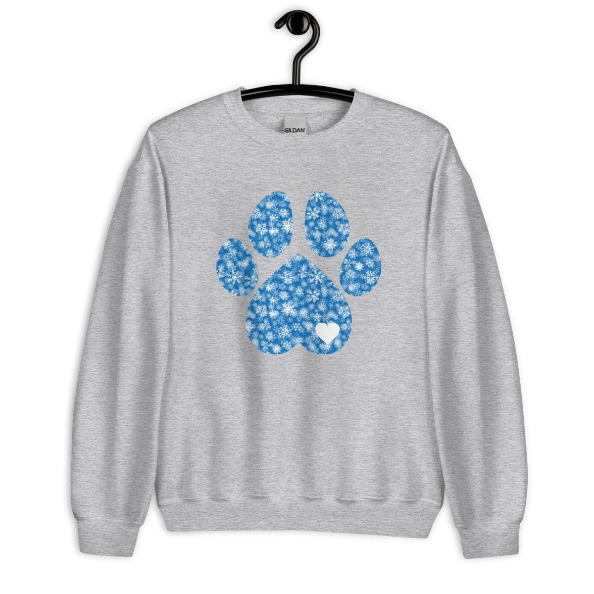 Blue Snowflake Dog Paw Sweatshirt