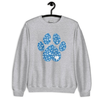 Blue Snowflake Dog Paw Sweatshirt