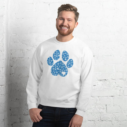 Blue Snowflake Dog Paw Sweatshirt