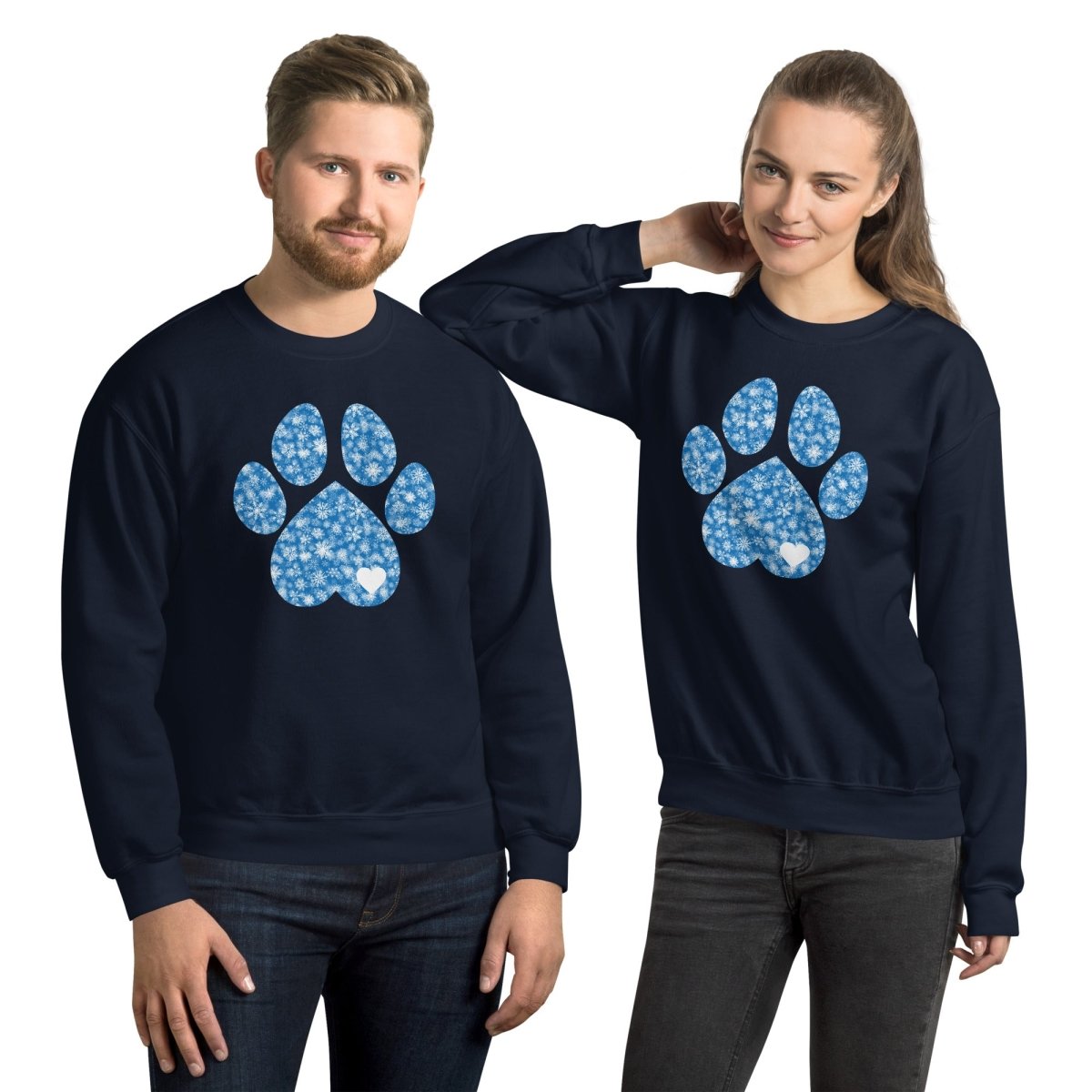 Blue Snowflake Dog Paw Sweatshirt