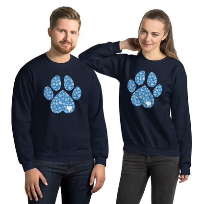 Blue Snowflake Dog Paw Sweatshirt