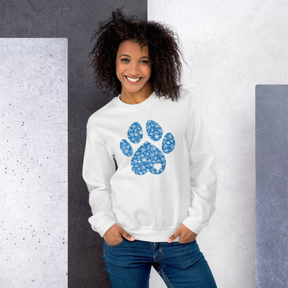 Blue Snowflake Dog Paw Sweatshirt