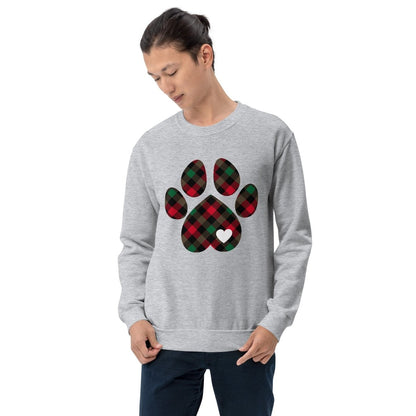 Christmas Plaid Dog Paw Sweatshirt