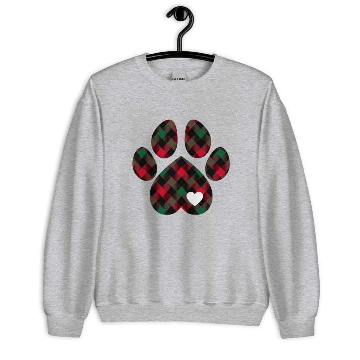 Christmas Plaid Dog Paw Sweatshirt